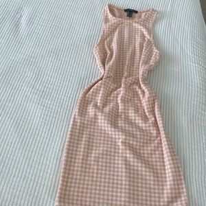 Forever 21 pink plaid form fitting dress